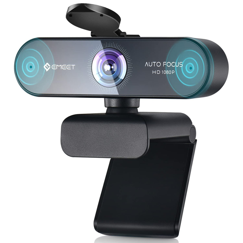  [AUSTRALIA] - HD Webcam 1080P, USB Webcam with Privacy Cover & 2 Noise-Canceling Mics, Fast AutoFocus, eMeet Nova 96°FOV Wide Angle Webcam, Plug & Play Camera for Computer for Zoom/Skype, Meeting/Online Classes