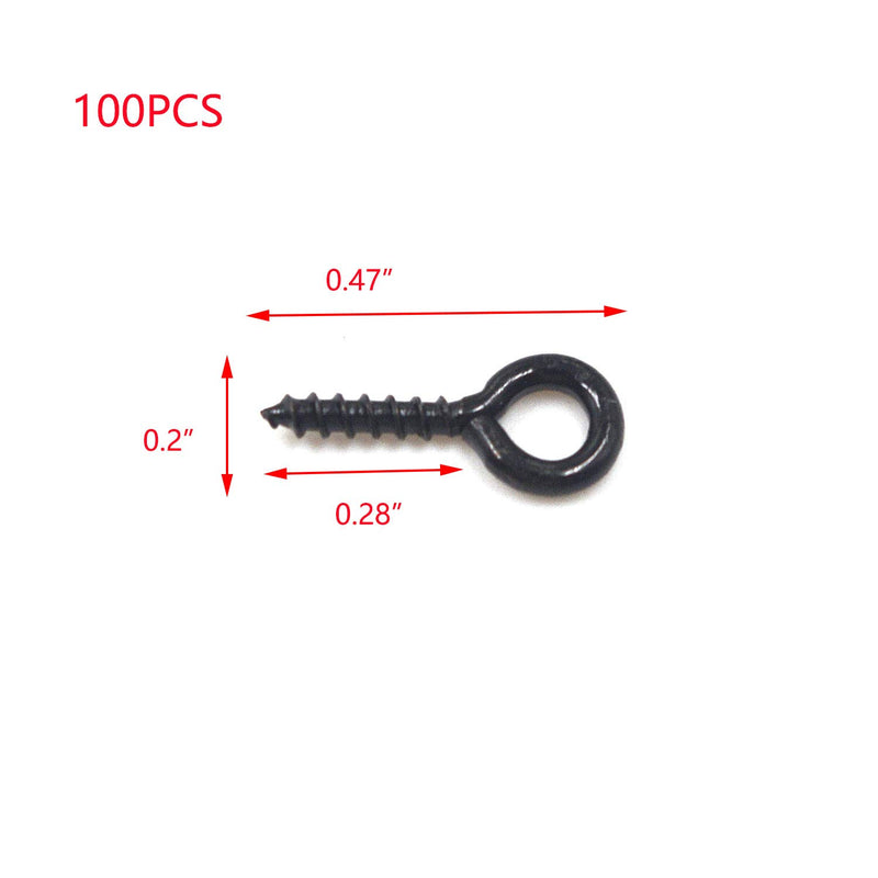 T Tulead Mini Screw Hooks Metal Eye Rings Self-Tapping Wall Eye Hook Screws 0.47" Length Black Screw Eye Hooks Light Duty Eye Bolts Pack of 100 0.47" - LeoForward Australia