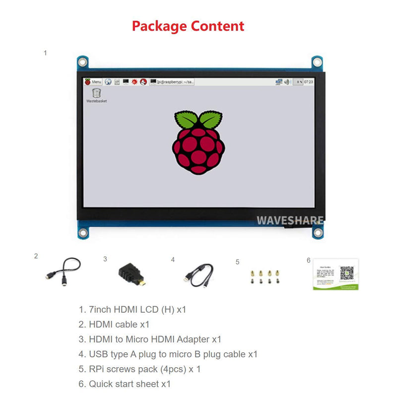  [AUSTRALIA] - 7inch HDMI LCD (H) Display Capacitive Touch Screen 1024x600 IPS LCD HDMI Module Compatible with Raspberry Pi, Jetson Nano,BB Black, Banana Pi Support Microsoft XBOX360 and Nintendo Switch 7inch HDMI LCD (H) Display