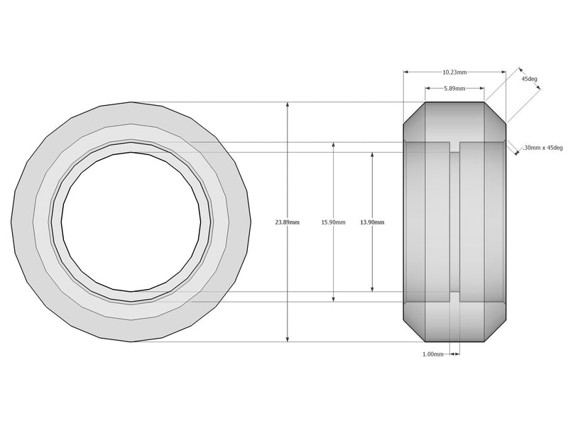 Polycarbonate Solid Wheel Kit for V-Slotted Aluminum Extrusion (Pack of 2) 2 pack - LeoForward Australia