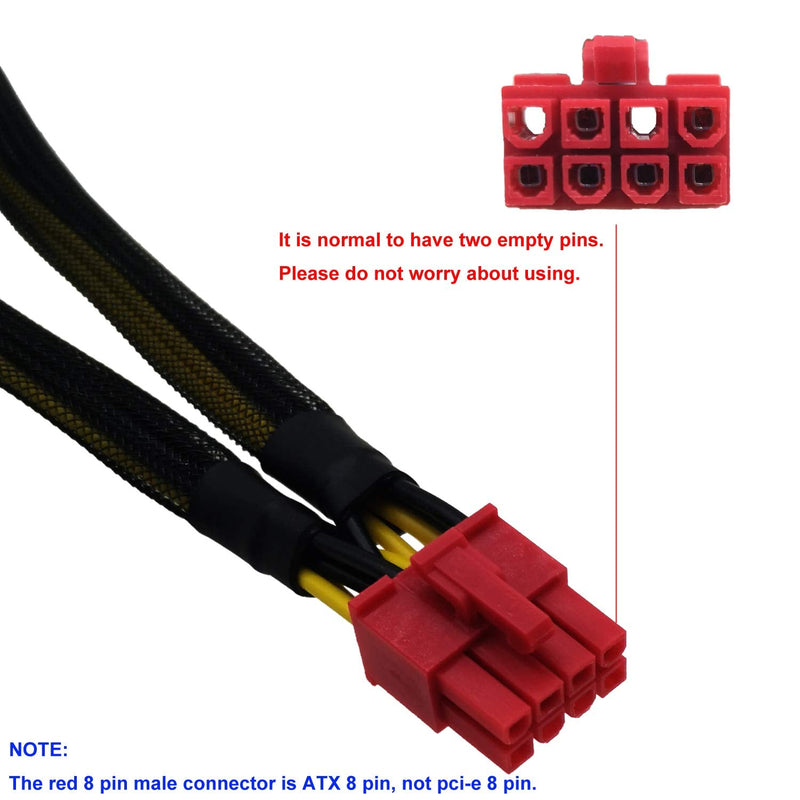  [AUSTRALIA] - COMeap CPU 8 Pin Male to Dual PCIe 2X 8 Pin (6+2) Male GPU Power Adapter Sleeved Cable for Antec Modular Power Supply 25-inch(63cm)