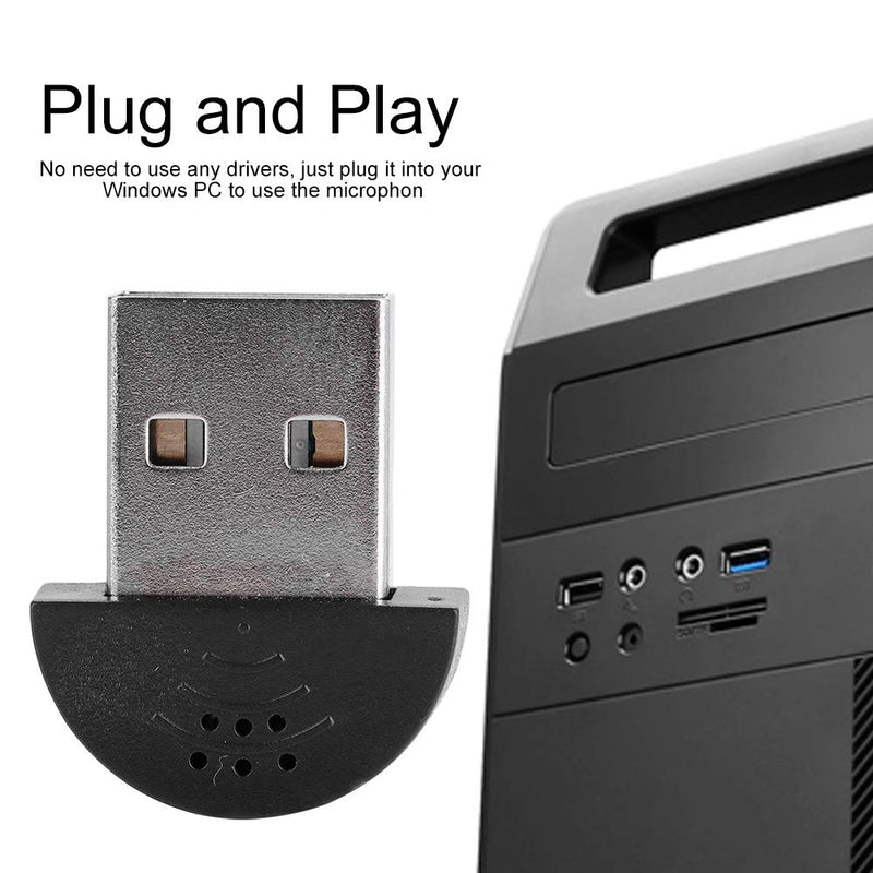  [AUSTRALIA] - Ciglow USB 2.0 Mini Microphone, Portable USB Mini Studio Speech Microphone Recording Audio MIC Adapter for Laptop, Desktop.(Black) Black