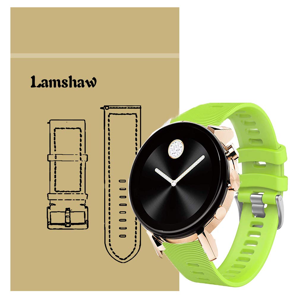  [AUSTRALIA] - 200Pcs Compatible for Movado 2.0 Smartwatch Band, Blueshaw Sport Replacement Strap Soft Silicone Straps Compatible for Movado Connect 2.0 Smartwatch 40mm / 42mm (Green)