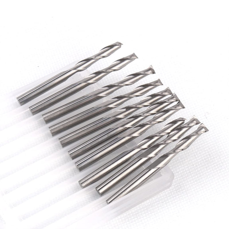  [AUSTRALIA] - CBRIGHT 10pcs End Mill CNC Router Bits, 1/8" 3.175mm Shank 3mm Cutting Edge Milling Cutter Engraving Cutter including End Mill CNC Router Bits (10pcs Flat Head) 10 x Flat Head