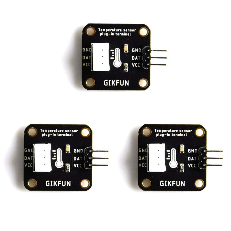  [AUSTRALIA] - Gikfun DS18B20 Waterproof Digital Temperature Sensor with Adapter Module for Arduino (Pack of 3 Sets) EK1183