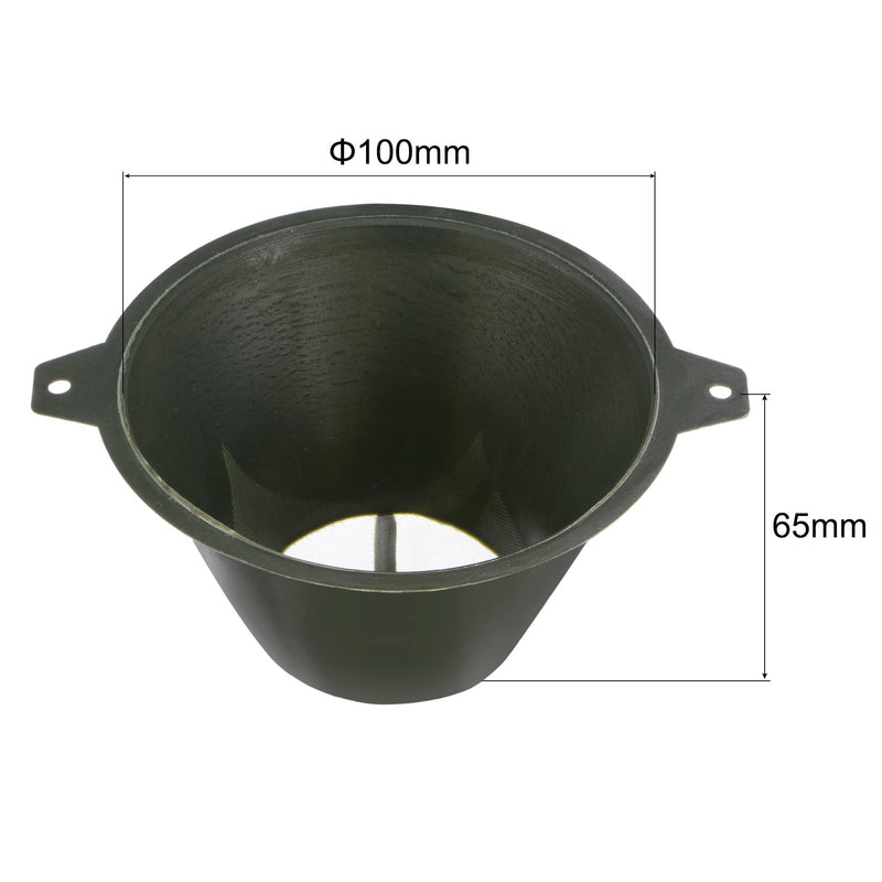  [AUSTRALIA] - uxcell 5Pcs Paint Strainer 150 Micron 100mmx65mm Cone Paint Screen Funnel Metal Mesh for Screening Paint Gasoline Fuel Dark Green