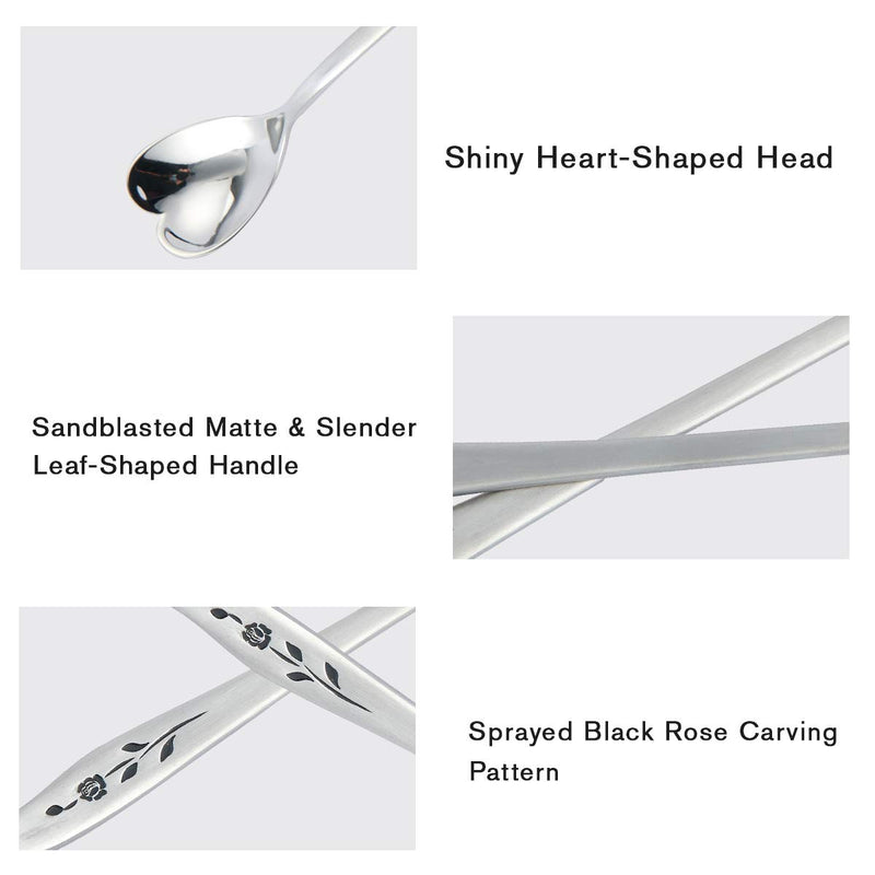  [AUSTRALIA] - HISSF Long Handle Spoon, Iced Tea Spoon, Mixing Spoon, 18/10 Stainless Steel Spoon, Stirring Spoon for Tea, Dessert, Cocktail, Set of 8.35 Inches