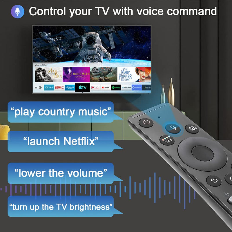  [AUSTRALIA] - Gvirtue Universal Voice Remote Control for Samsung TV Remote All Samsung LED QLED UHD SUHD HDR LCD HDTV 4K 3D Curved Smart TVs, with Shortcut Buttons for Netflix, Prime Video, Samsung Plus