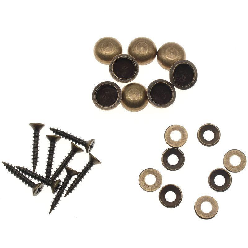  [AUSTRALIA] - OZXNO 8 Pack Pure Brass Mirror Fixing Screws Bronze Decorative Mirror Screw with 15mm Dia Caps for Mirrors,Tea Tables, Wardrobes, or Glass Furniture