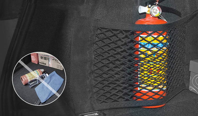 9 MOON Trunk Organizer Rear Trunk Back Seat Cargo Mesh Net Bag - Larger Size 15.7" x 9.8" Flexible Nylon Car Storage Wall Sticker Pouch Bag,Universal Style 2 - LeoForward Australia