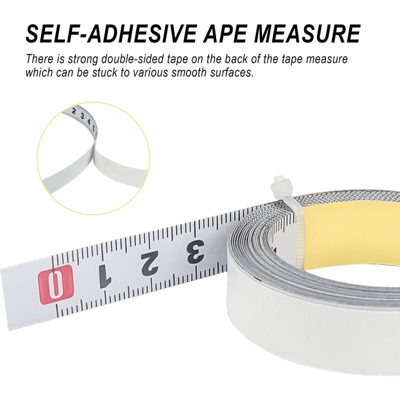  [AUSTRALIA] - ZIJANG Pack of 2 self-adhesive tape measures, 3M graduated tape measure, adhesive tape measure, precise self-adhesive tape measure, for metal, saw bench, wood and other worktops