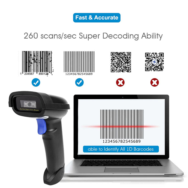  [AUSTRALIA] - NETUM Bluetooth Barcode Scanner, Compatible with 2.4G Wireless & Bluetooth Function & Wired Connection, Connect Smart Phone, Tablet, PC, CCD Bar Code Reader Work with Windows, Mac,Android, iOS