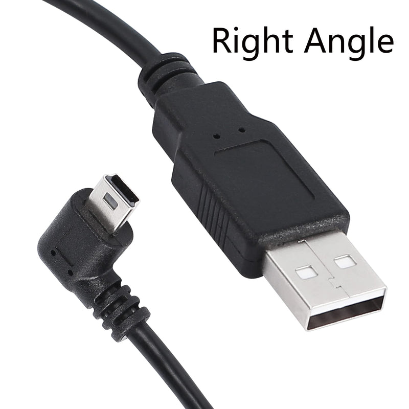  [AUSTRALIA] - CERRXIAN Dash Cam Power Cord, 9.8FT 90 Degree Mini USB Cable, Angle Mini USB B Male to USB A 2.0 Male Data Sync and Charging Cable for Garmin Nuvi GPS,Canon,Dash Cam (3m, Black Right Angle) 3M