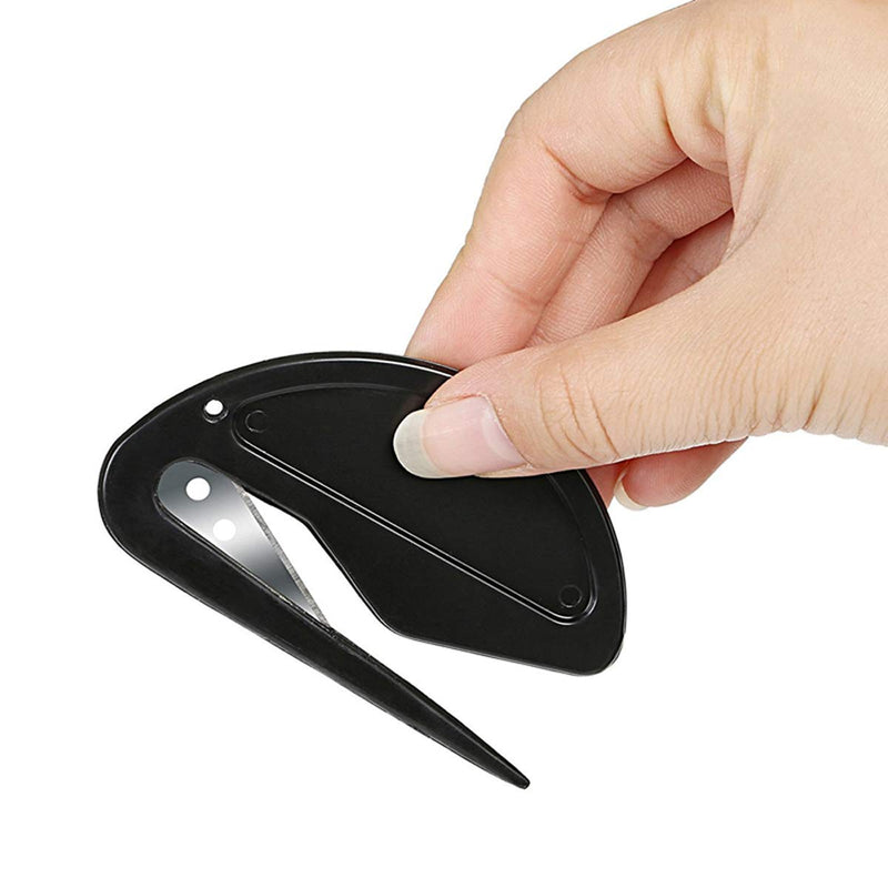  [AUSTRALIA] - 3 Pack Letter Openers Envelope Slitters, Plastic Mail Opener with Blade Paper Knife, Pure Black