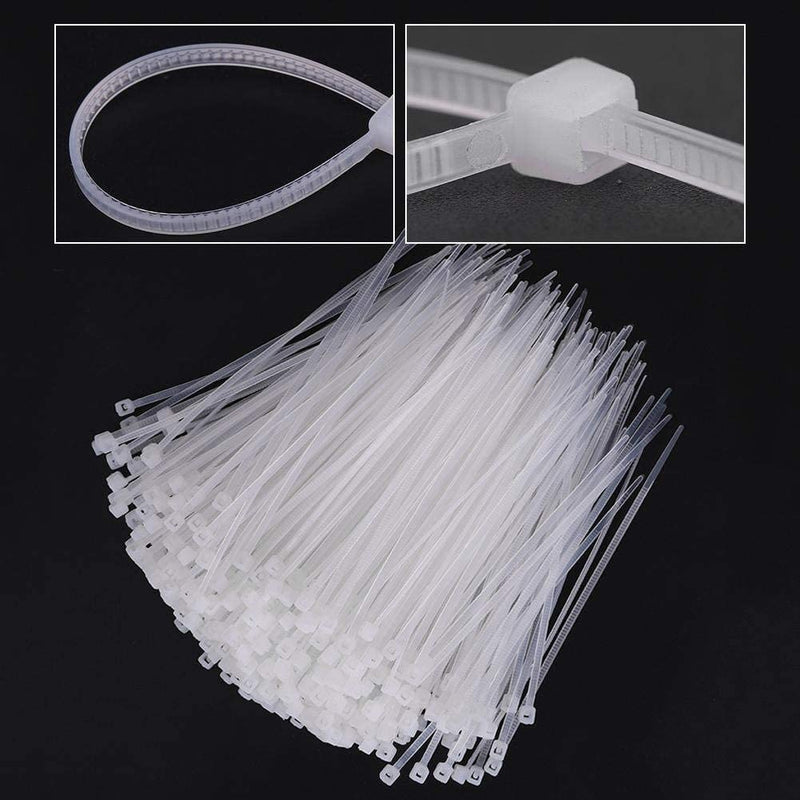  [AUSTRALIA] - 1000 Pcs Nylon Cable Ties with Self-Locking—White Zip Ties Heavy Duty—3.9/6 inch &0.12 inch Width for Home Office Garage Workshop(3x100) 3x100