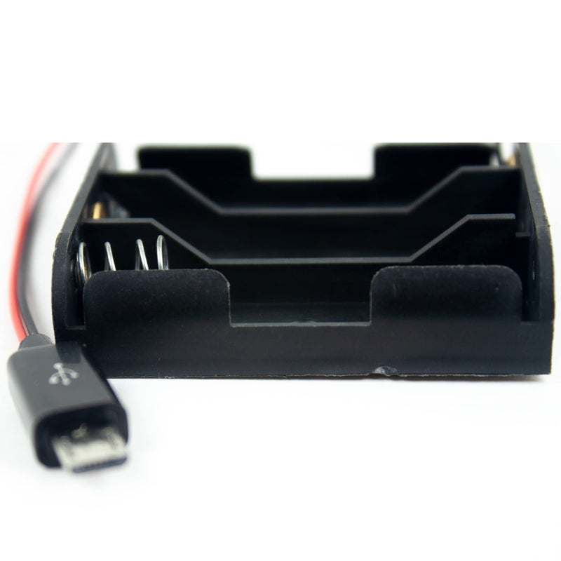  [AUSTRALIA] - whiteeeen 3 x 1.5V AA Total 4.5v Battery Box Holder with USB Micro Socket for Raspberry PI Zero or Micro:bit