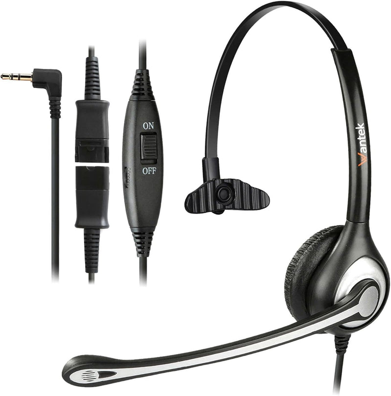 [AUSTRALIA] - 3.5mm Telephone Headset Mono with Microphone Noise Cancelling & Quick Disconnect, Office Phone Headset Compatible with Alcatel-Lucent IP Touch 4028 4029 4038 4039 4068 8028 8029 8039 Landline Phones