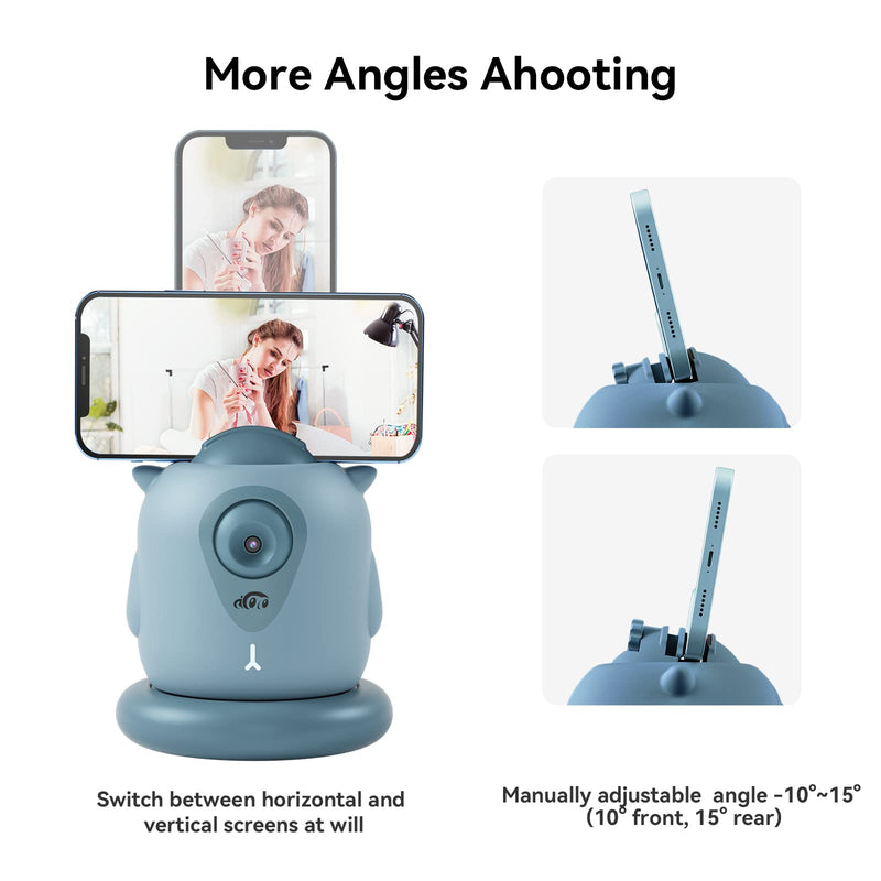  [AUSTRALIA] - Auto Tracking Phone Holder, AICOCO Auto Face Tracking Tripod, 360° Rotation Phone Camera Mount, AI-Powered Face Tracking, Bluetooth Shutter Control, No APP for Live Streaming Video and Video Recording