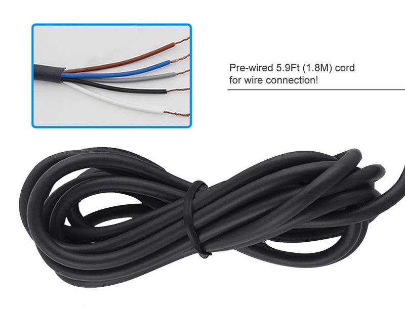  [AUSTRALIA] - Mageway Indoor E3JK-R4M1 Retro-Reflective Photoelectric Beam Sensor 12-240VDC 24-240VAC Infrared Sensor Switch Proximity Switch 6FT Cable Induction 4M