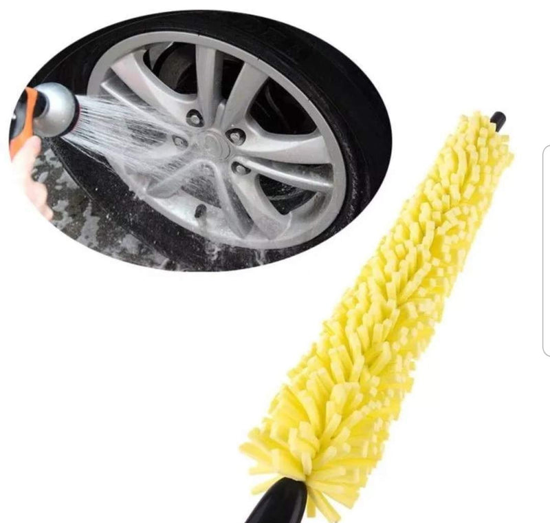  [AUSTRALIA] - Danu-auto Car Wash Kit, Car Microfiber Towel, Wheel Tire Rim Scrub Brush Cleaner, and Scratch Free Premium Lambswool Wash Mitt. (1 Set of 3)
