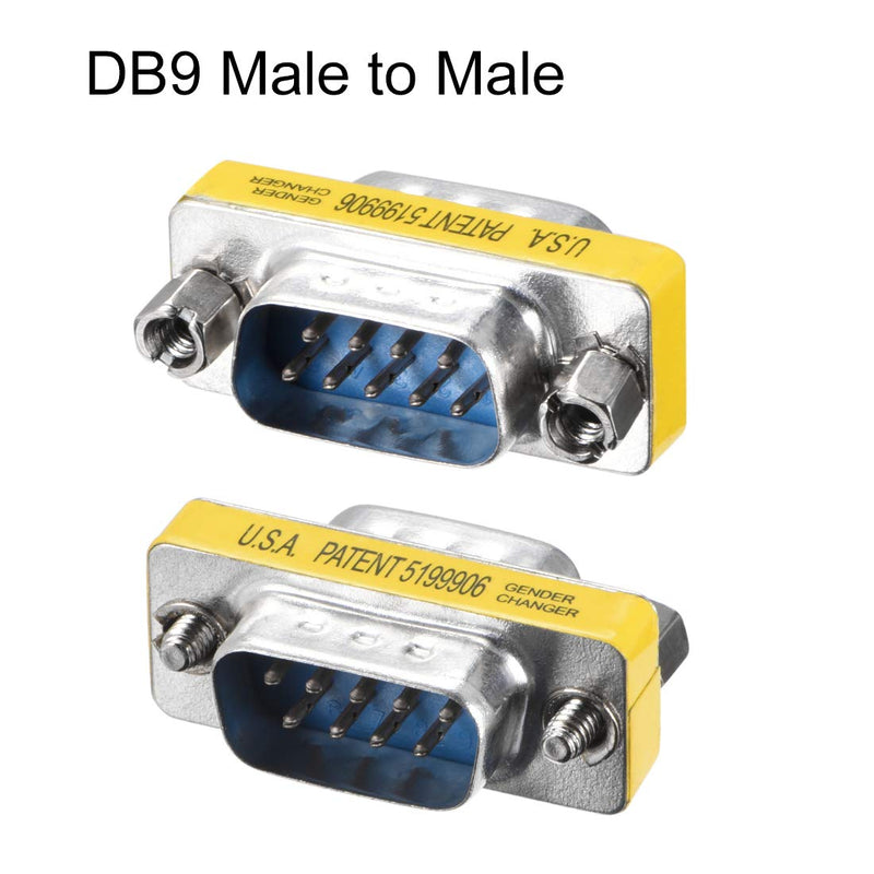  [AUSTRALIA] - uxcell DB9 VGA Gender Changer 9 Pin Male to Male 2-row Mini Gender Changer Coupler Adapter Connector for Serial Applications Blue Pack of 5