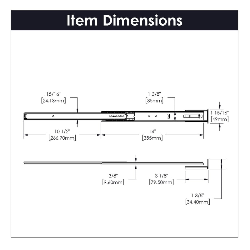  [AUSTRALIA] - Hickory Hardware P1029/14-2C 14-Inch Center Mount Drawer Slide, Cadmium 14 Inch
