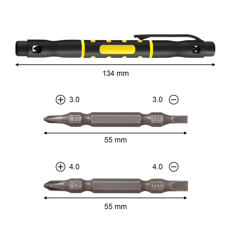 8 Pieces 4 in 1 Pocket Screwdriver Pen Screwdriver Portable Multipurpose Screwdriver Double Ended Screwdriver for Repairing Installing Hand Tool - LeoForward Australia