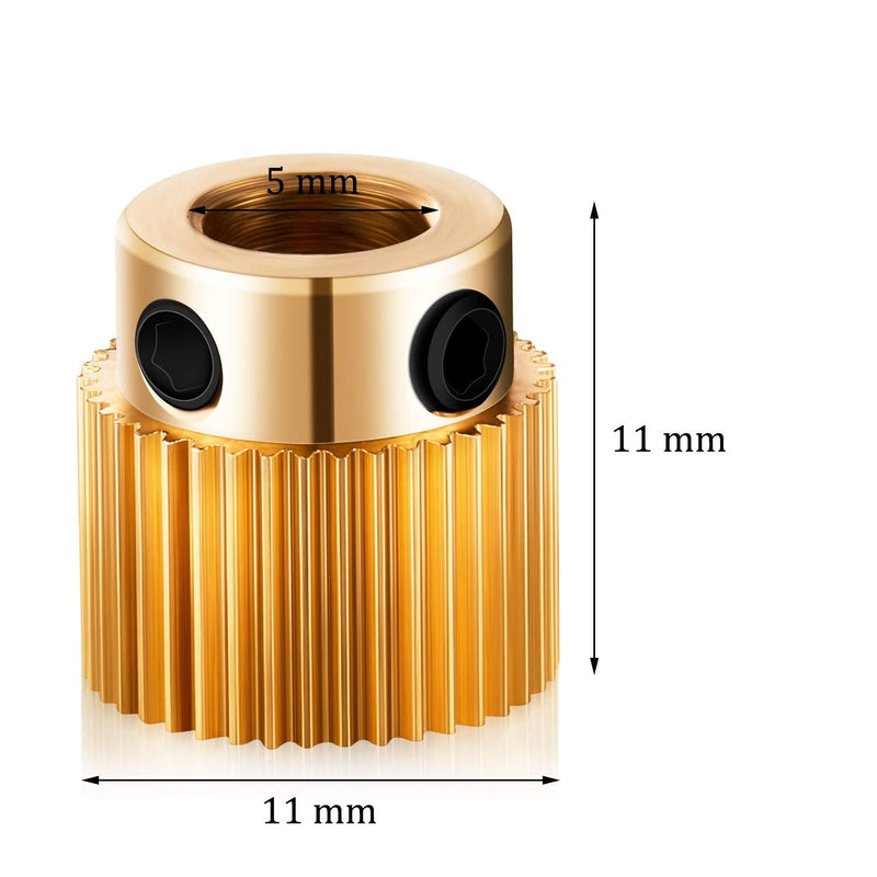  [AUSTRALIA] - Extruder Wheel 3D Printer Parts Drive 40 Teeth Gear Brass Extruder Wheel Gear Compatible with CR-10, CR-10S, S4, S5, Ender 3, Ender 3 Pro (20)