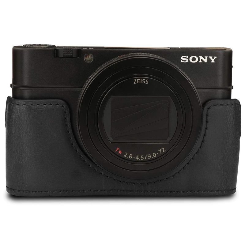  [AUSTRALIA] - MegaGear Ever Ready Leather Camera Case Compatible with Sony Cyber-Shot DSC-RX100 VII Black