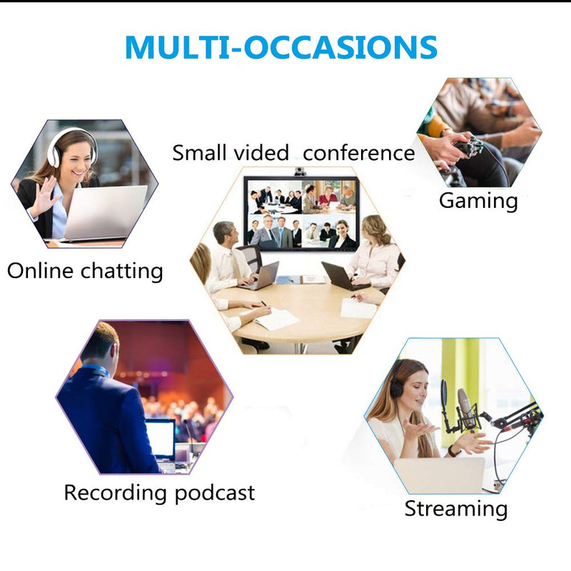 [AUSTRALIA] - Hfuear USB Computer Microphone, Portable Omnidirectional Condenser Boundary Laptop Conference Microphone for Recording, Video Meeting, Gaming, Skype, VoIP Calls with 360°10ft Pickup Range black