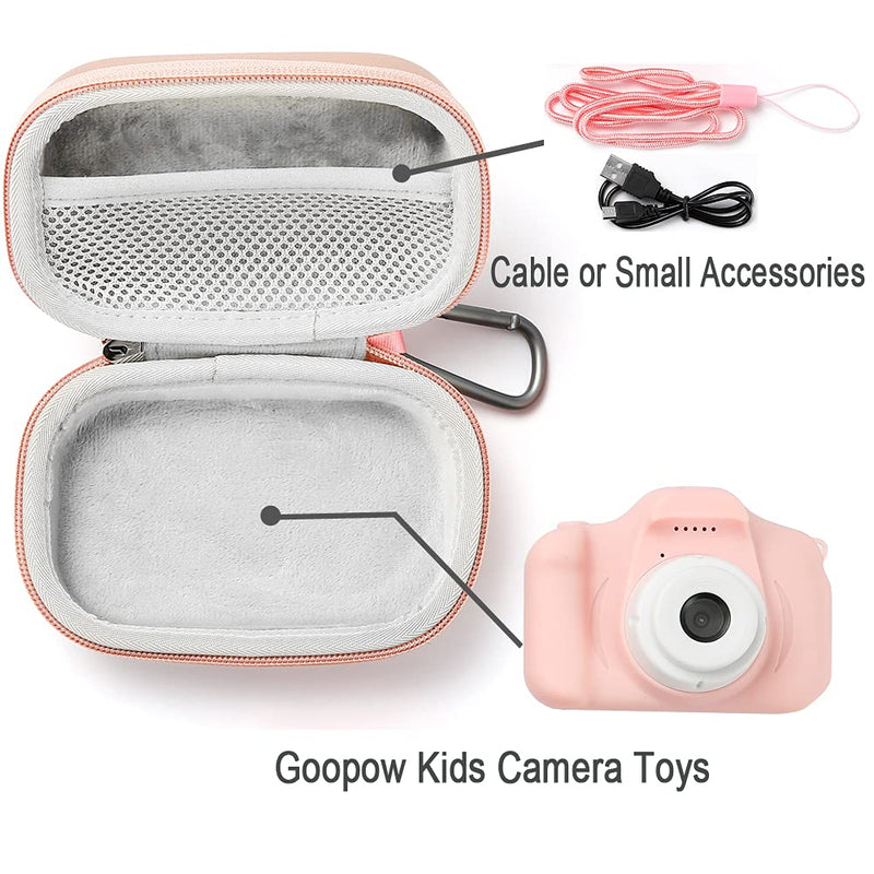  [AUSTRALIA] - RAIACE Kids Camera Case Compatible with Goopow Kids Camera Toys, Shockproof Storage Box fits for Kids Digital Video Camera. (Case Only)-Pink Pink