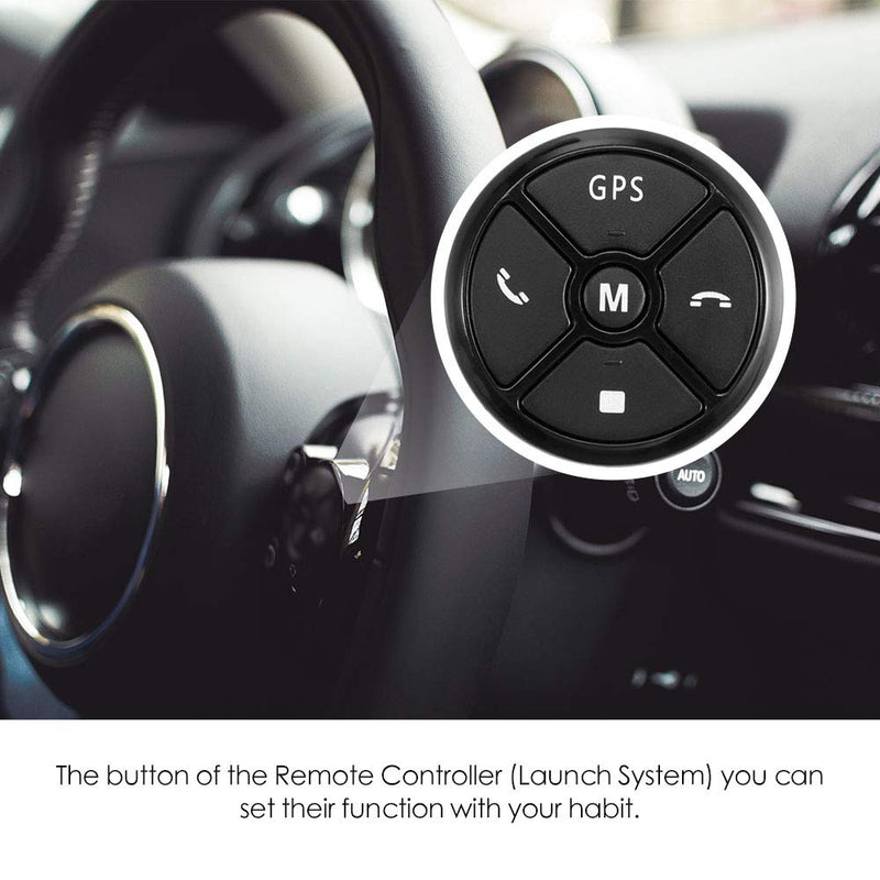  [AUSTRALIA] - PolarLander Universal Wireless Car Steering Wheel Controller 4 Key Music DVD GPS Navigation Steering Wheel Radio Remote Control Buttons Black