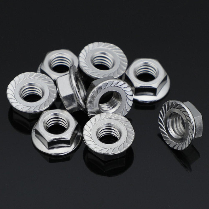  [AUSTRALIA] - M8 Serrated Flanged Hex Nuts, Stainless Steel 18-8, Bright Finish, 25 PCS M8 (25 PCS)