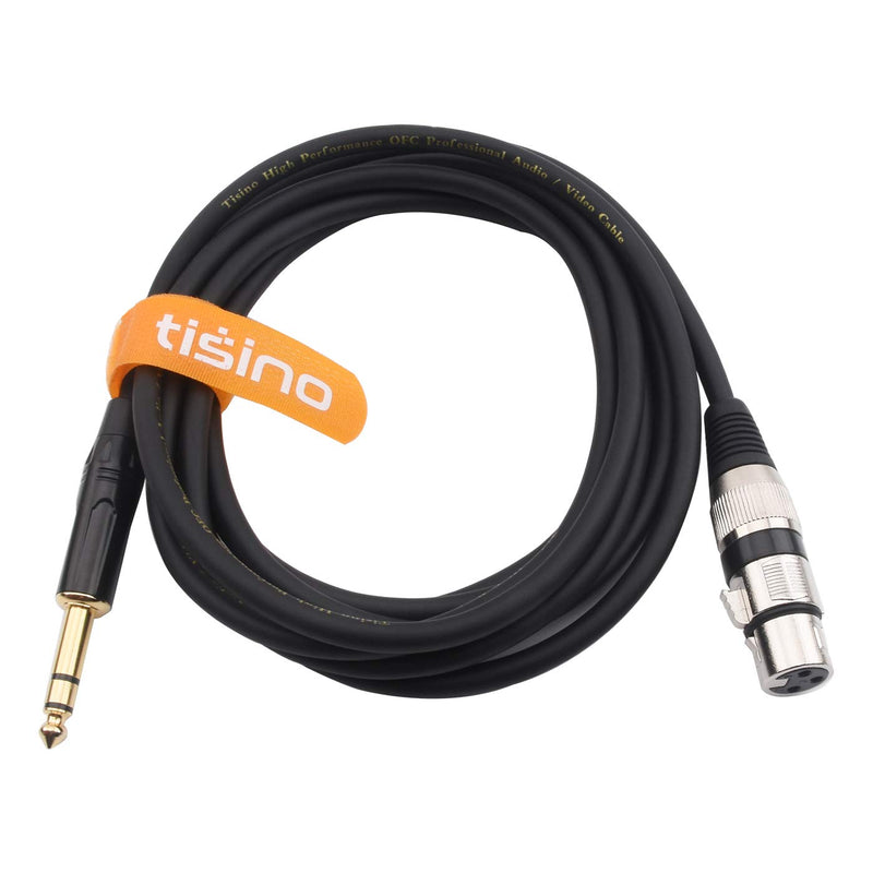  [AUSTRALIA] - TISINO XLR Female to 1/4 Inch (6.35mm) TRS Jack Lead Balanced Signal Interconnect Cable XLR to Quarter inch Patch Cable - 15 Feet