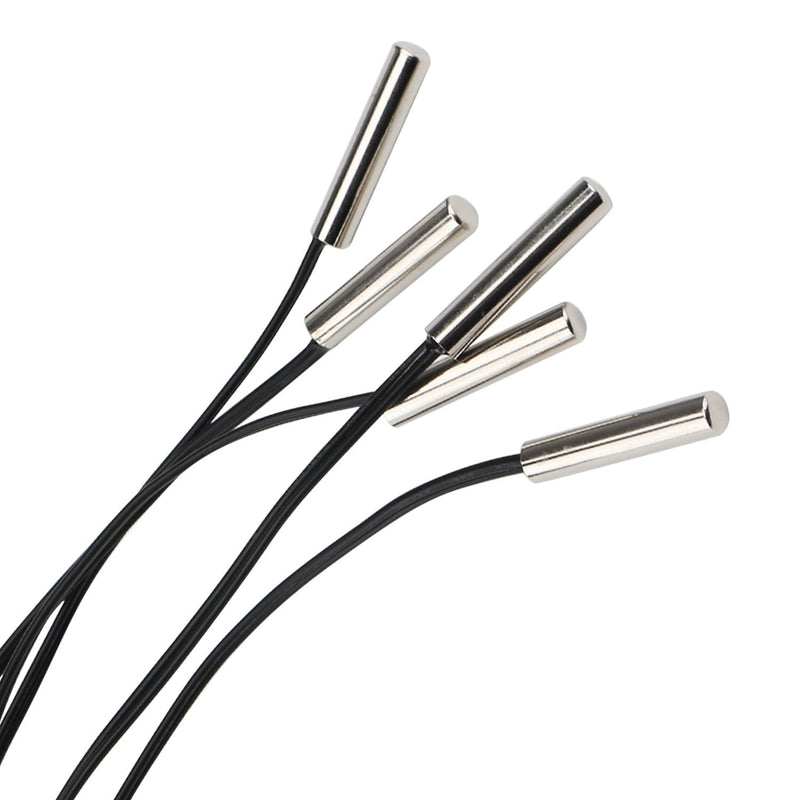  [AUSTRALIA] - 10K Temperature Sensor Probe, DROK 5pcs 1 Meter Waterproof Temp Sensor Probe, Stainless Steel 3950 NTC Temp Sensor Probe, Digital Temperature Transmitter Extension Cable 1-Meter/3.28ft 5