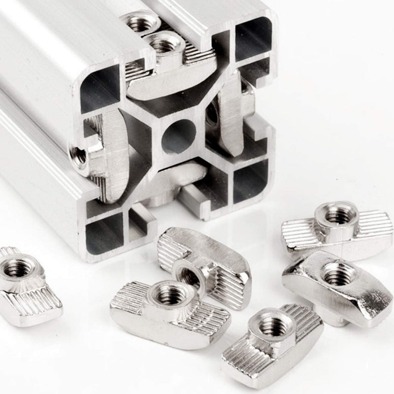  [AUSTRALIA] - 50Pcs 4040 Series M5 T Nuts, T Slot Nut Hammer Head Fastener Nut, Nickel Plated Carbon Steel Nut for Aluminum Profile(4040 Series M5)