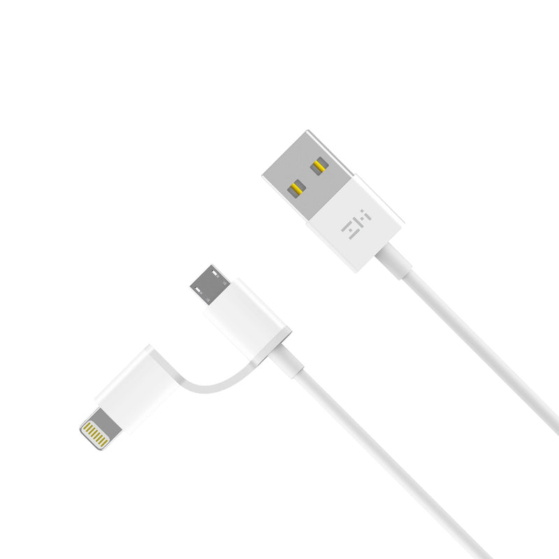  [AUSTRALIA] - [3.3ft] ZMI 2-in-1 Certified MFi and Micro-USB Combo Cable for iOS and Android,1 m, Charging and Data Sync for iPhone, iPad, iPod, and More