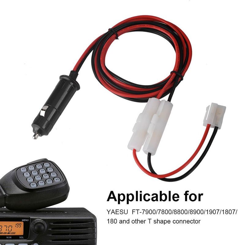  [AUSTRALIA] - Bewinner Car Mobile Radio Power Cable, T-Shaped Power Cable Cigarette Lighter for Mobile Radio Installations and Other Power Cables for Automobiles YAESU FT-7900/7800/8800/8900/1907