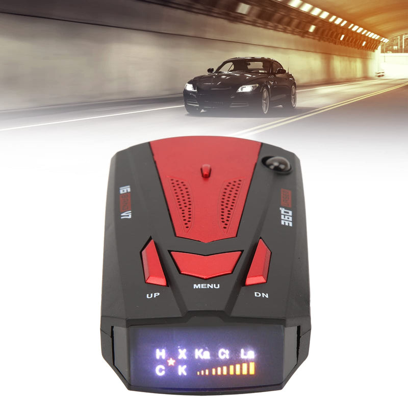 [AUSTRALIA] - Car Radar Detector, Universal Mobile Speed Radar Detector, 16 Band Electronic Dog Detector Speedometer, with Voice Prompt (Red) Red