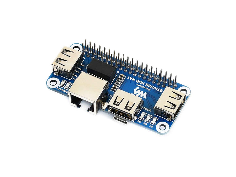 [AUSTRALIA] - Waveshare Ethernet/USB HUB HAT for Raspberry Pi with 1x RJ45 Ethernet Port and 3X USB Ports Stable Wired Ethernet Connection Fits The Zero/Zero W/Zero WH ETH/USB HUB HAT