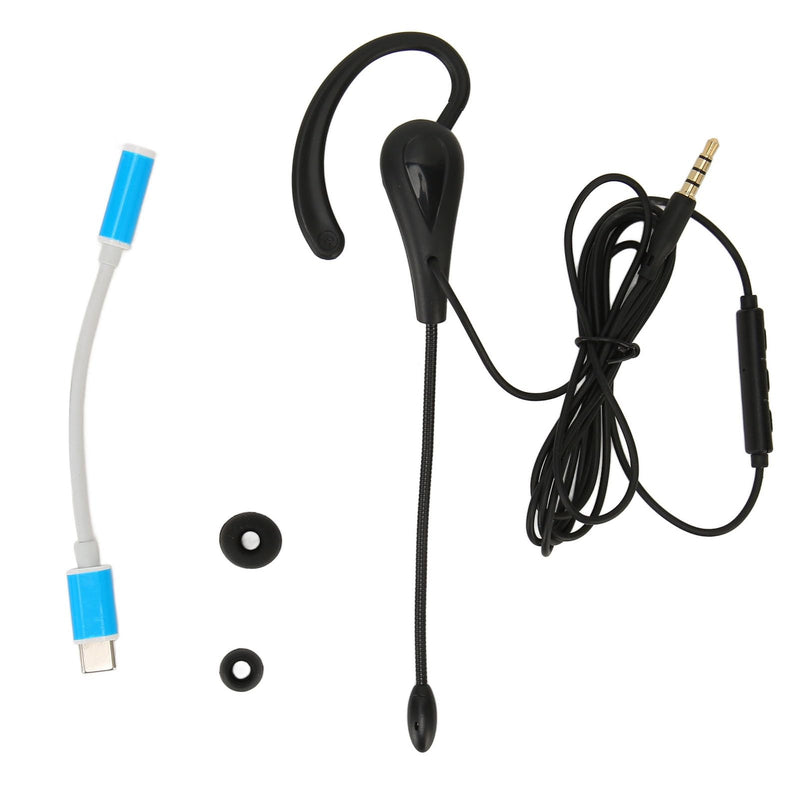  [AUSTRALIA] - Single Ear Headset with Microphone, Wired One Ear Earphone, Noise Cancelling Lightweight Headset for Call Center Office (Type-C) Type-C