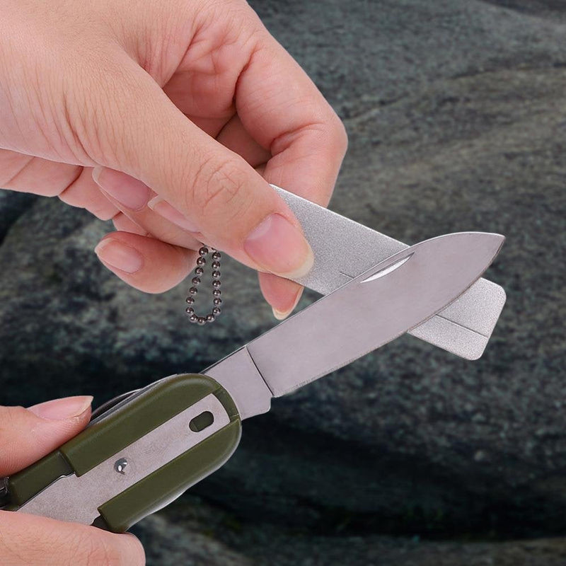 [AUSTRALIA] - Mini Knife Sharpener, Mini Pocket Stone Grinder Sharpener with Keychain Knife Sharpening Tool
