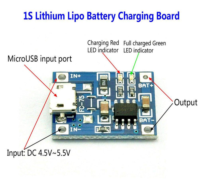  [AUSTRALIA] - DAOKI 10Pcs Battery Charging Board Micro USB TP4056 Lithium Battery Charger Module Charging Board with Protection 5V 1A Dual Functions TP405 Micro