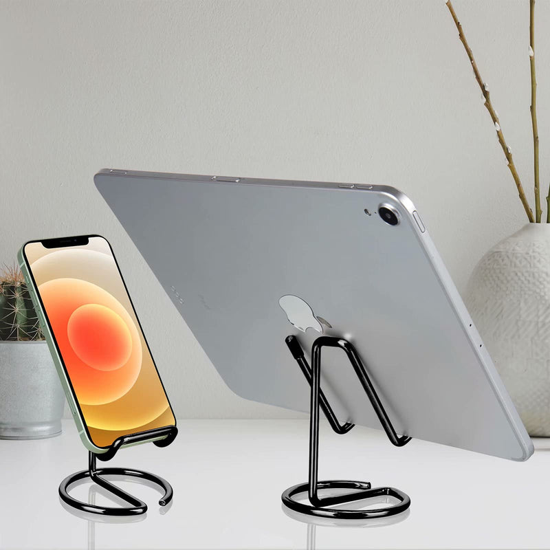  [AUSTRALIA] - Cell Phone Stand for Desk,Cute Metal Black Cell Phone Stand Holder Desk Accessories,Compatible with All Mobile Phones,iPhone,Switch,iPad 1