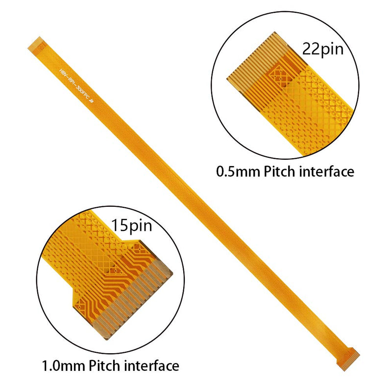  [AUSTRALIA] - Aokin for Raspberry Pi Camera Cable, FPC Cable Ribbon Flex Extension Cable 15 Pin 22 Pin for Raspberry Pi Zero or Zero W, Octoprint Octopi Webcam, Monitor 3D Printer, etc, 30cm/11.81in, 1 Pcs