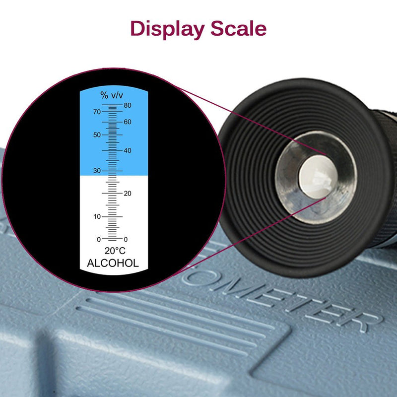 Alcohol Refractometer for Spirit Alcohol Volume Percent Measurement with Automatic Temperature Compensation (ATC), Range 0-80 % v/v. - LeoForward Australia