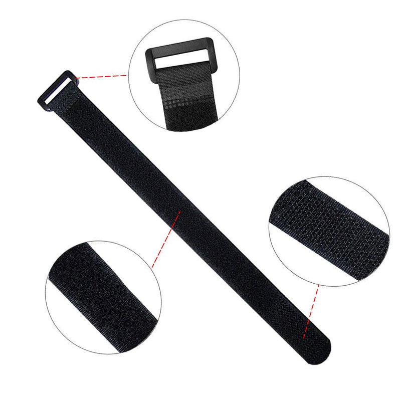  [AUSTRALIA] - FULARR 20Pcs Cable Straps, Reusable Cable Ties & Cinch Strap Set, Multipurpose Hook and Loop Straps Fastener, Cable Storage Organizer, 3 Different Sizes (20x2cm, 30x2cm, 40x2cm) –– Black