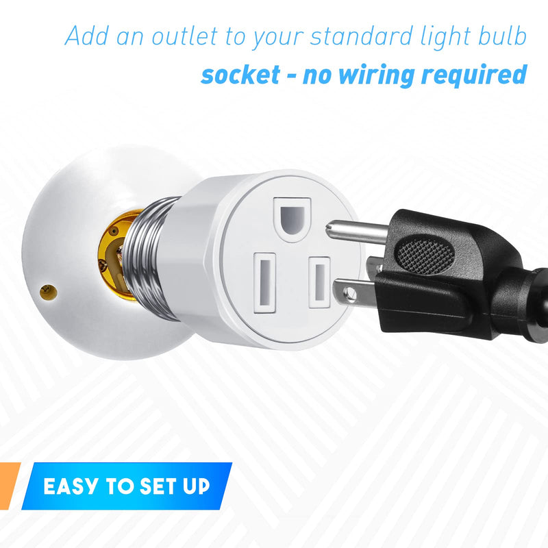  [AUSTRALIA] - E26/ E27 3 Prong Light Bulb Socket Adapter, Polarized Light Socket Outlet, Light Socket to Plug Adapter Socket Converter, Light Bulb Plug Adapter for Patio, Garage, Porch (1) 1