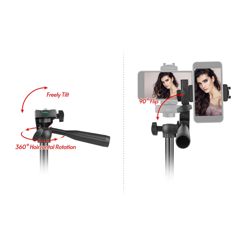  [AUSTRALIA] - Andoer Phone Vlog Video Kit with Height Adjustable Tripod Phone Holder with Cold Shoe Microphone LED Video Light Remote Shutter for Phone Camera Video Making