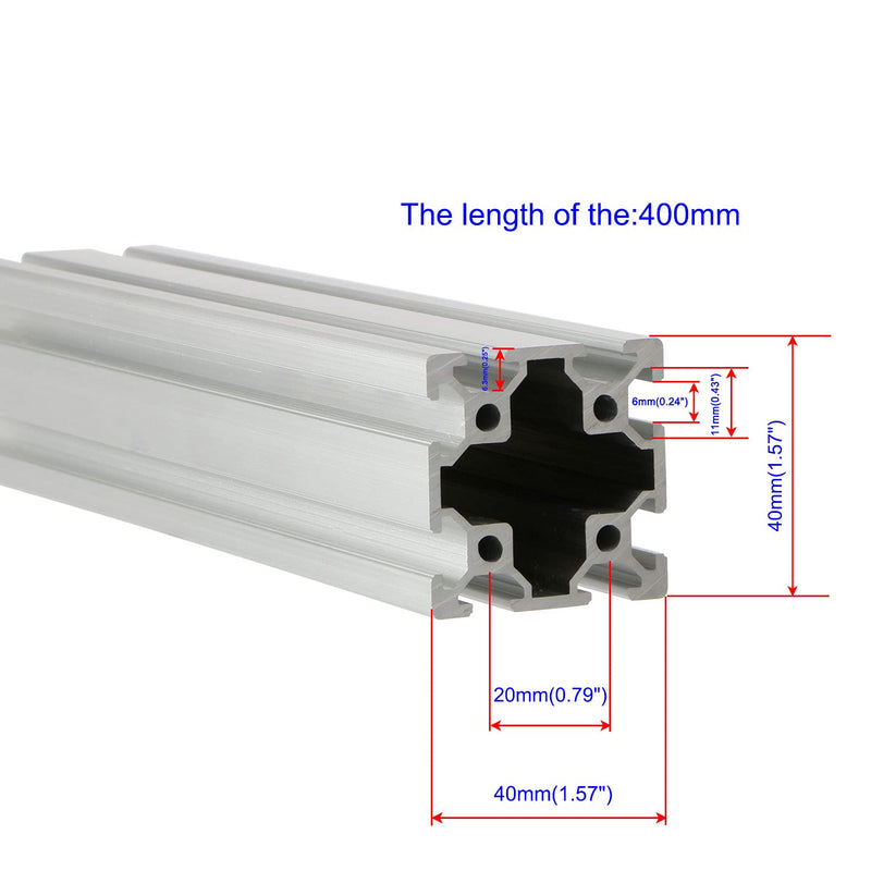 [AUSTRALIA] - Silver 4040 Aluminum Extrusion Profile European Standard Linear Rail 4040 Aluminum Profile Frame Machine DIY 3D Printer Workbench CNC (400mm) 1PCS Silver 400mm